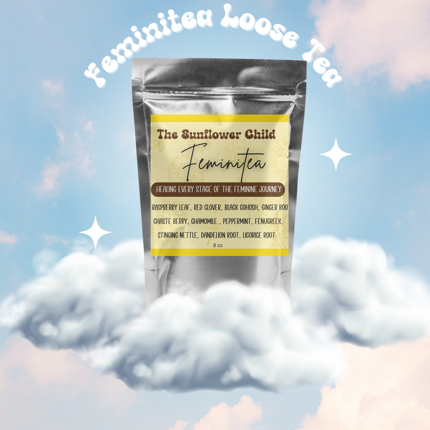 FeminiTea - Loose Tea for Feminine Hormone Imbalances, Endometriosis, PCOS & Painful Cycles